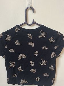 Butterfly Print Crop Top