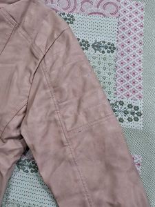 leather peach colour jacket