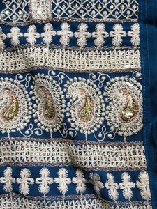 Georgette Frock Sharara Set With Dupatta