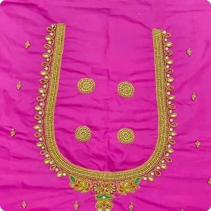 👌Pink Maggam Work Blouse Piece