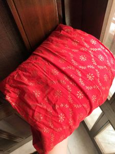 Gold Flare Red Ethnic Skirt