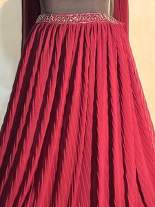 Elegant Maroon Embroidered Lehenga Choli