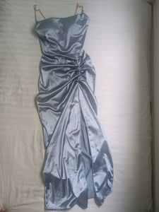 Blue Satin Dress