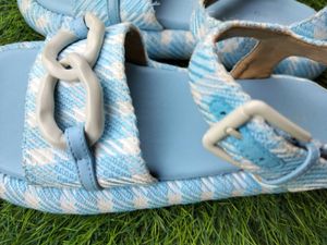Blue &amp; White Chain Sandals, Korean Wear Imported