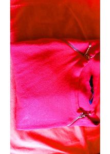Coral Top with Shoulder Zippers