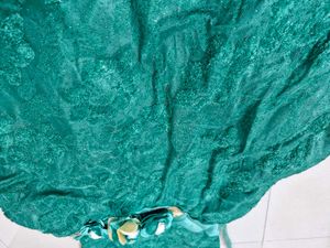 Green Dress with Floral Detail
