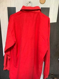 Red vintage Long Sleeve Polo Shirt