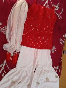 red sharara suit kid10...11 year