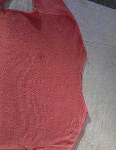 Coral Sweater with Pockets
