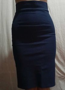 Navy Pencil Skirt
