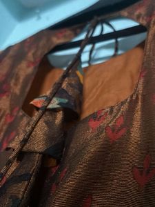 Metallic Leaf Print Fabric
