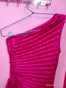 Hot Pink One-Shoulder Dress