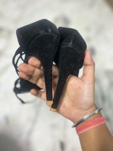 Black Lace-Up Heels
