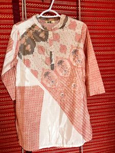 Printed Glitter Beautiful silk Kurta