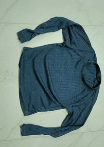 Stylish Blue Long Sleeve Top