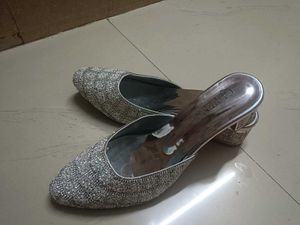 Sparkly Silver Heels