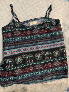 Hollister Black Patterned Cami Top