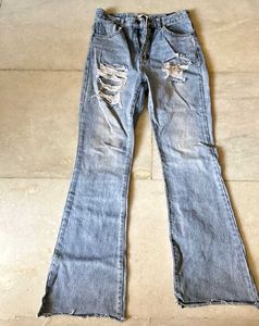 Ripped Flare Jeans