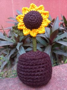 Crochet Sunflower Home Decor Or Gift