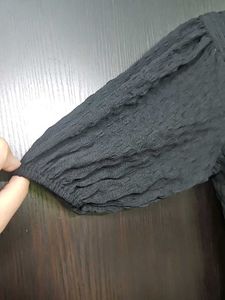 Black Textured Mini Dress