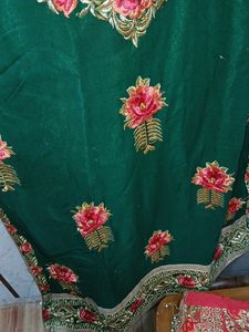 Emerald Green Embroidered Sharara set