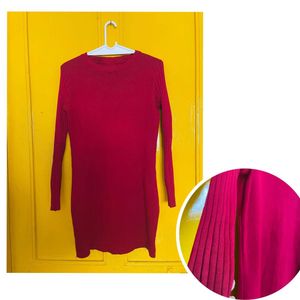 Red Knit Bodycon Dress