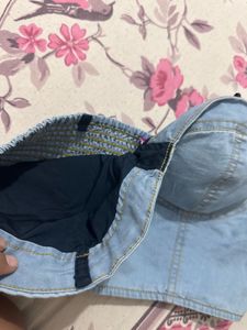 Denim Bandeau Top, Brand New