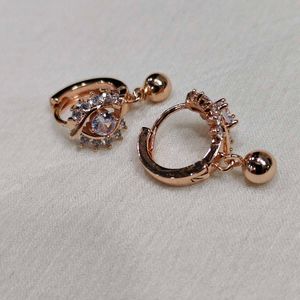Rose Gold Floral Drop Earrings