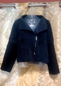 Silver Toned Front Zipper Jacket