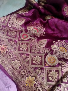 Pure Crape silk Weaving mistake Saree