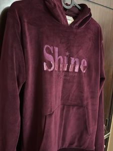 Maroon Velvet Hoodie
