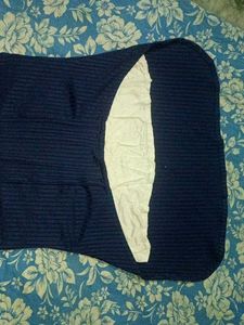 Navy Blue Hi-Lo Tank Top