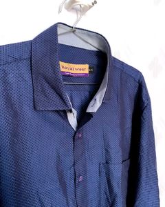 Royal Wear Blue Patterned Shirt