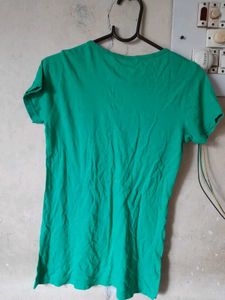 Green V-Neck Top