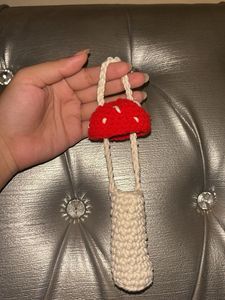Crochet Mushroom Keychain(lipstick Holder)