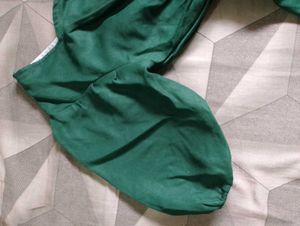 Green Puff Sleeve Dress