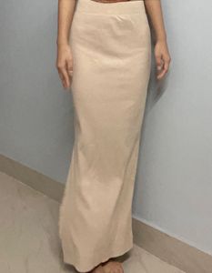 Beige Knit Maxi Skirt