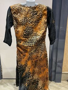 Leopard Print Embellished Kurti