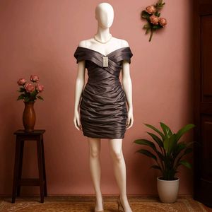 🩶🥀Elegant Ruched Bodycon Dress