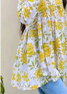 Floral V-Neck Babydoll Tunic