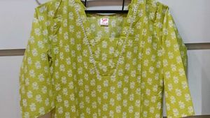 Green Floral Kurta