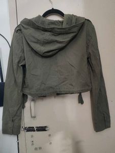 Olive Green Cropped Jacket