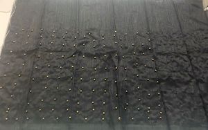 Gold Plain Sareee And Black Blouse