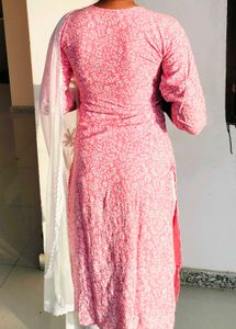 Pink Floral Print Kurta Set