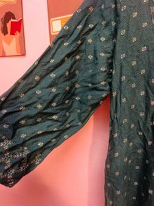 Avaasa Green Anarkali Kurta (Women&#39;s)