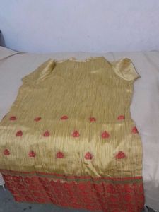 Golden Chanderi Salwar Suits
