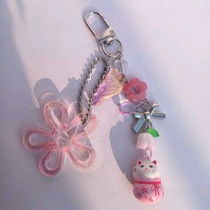 maneki neko  Cat Keychain Charm