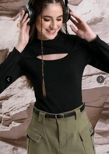 Stylish Black Cutout Top