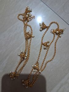 Pearl &amp; Gold Tone Anklets - Bohemian Chic
