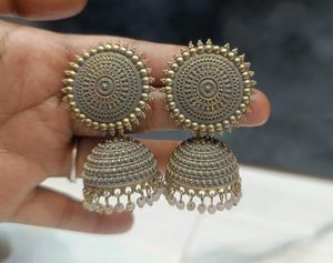 Antique Gold Jhumka Earrings